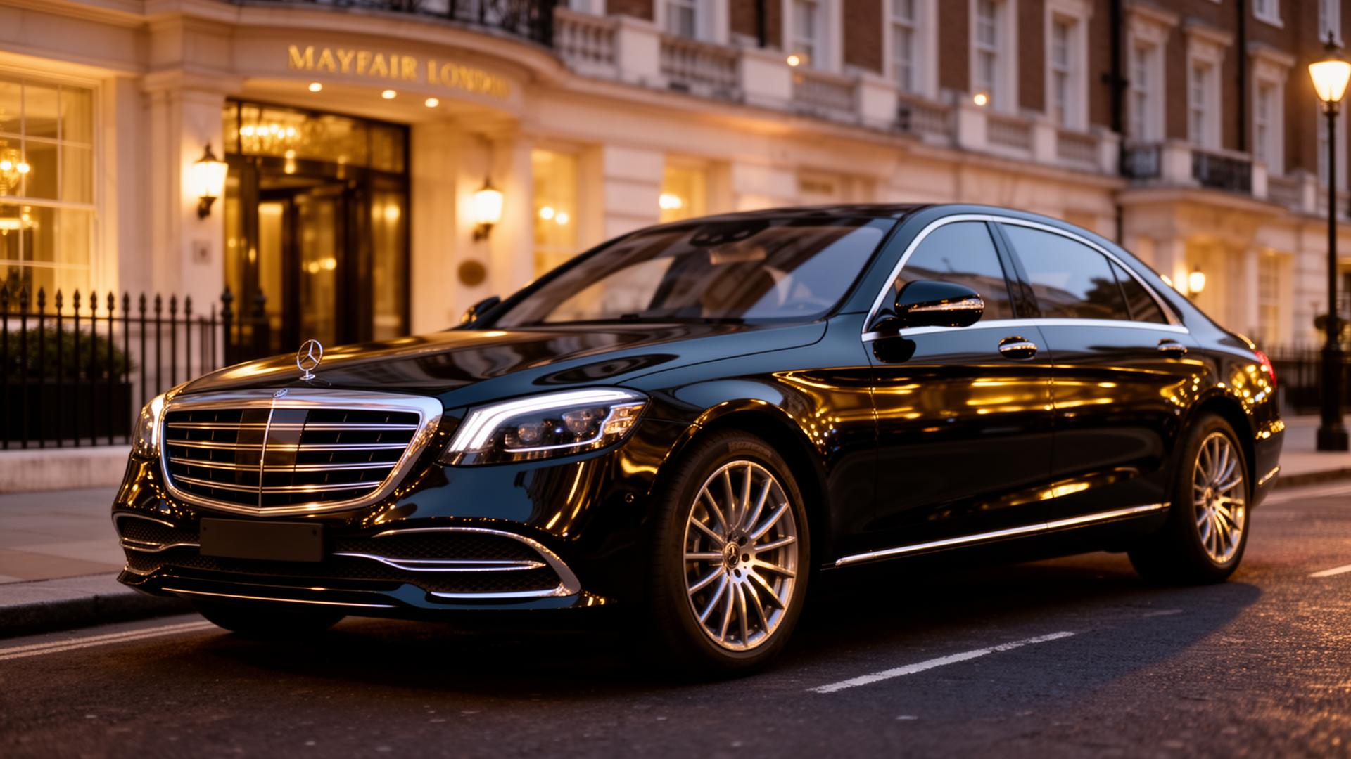 Luxury chauffeur service London — Royal Ride Chauffeurs executive Mercedes S-Class.